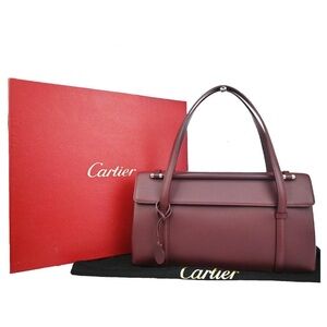 Cartier Deep Red Leather Shoulder Bag